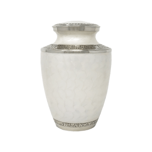White Mother of Pearl Urn Large