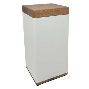 Haven White Wooden Urn Large